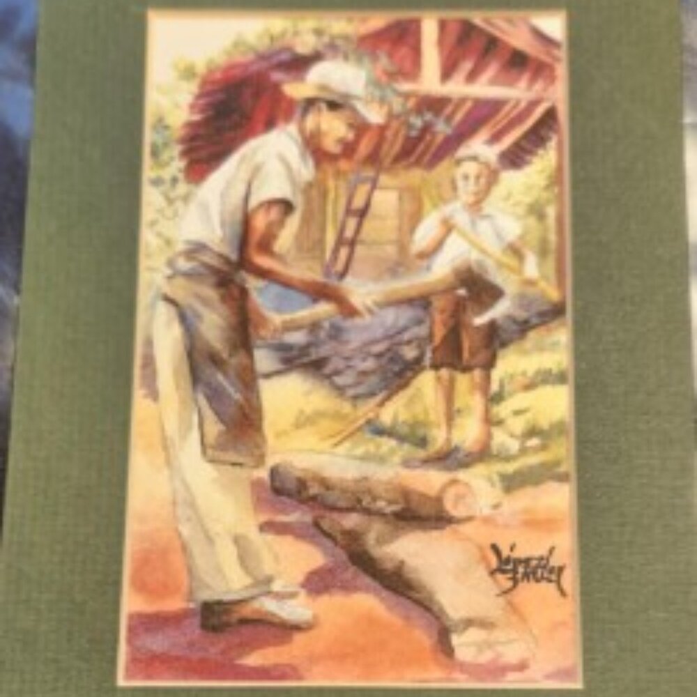 Vintage Original Watercolor Painting Lisandro Lopez Baylon 2007